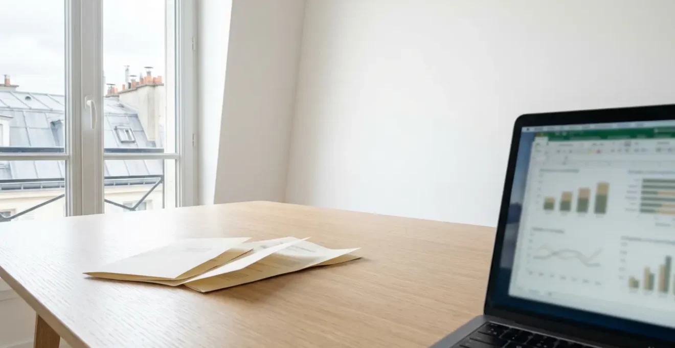 Analyse comparative de données immobilières sur ordinateur dans un bureau moderne