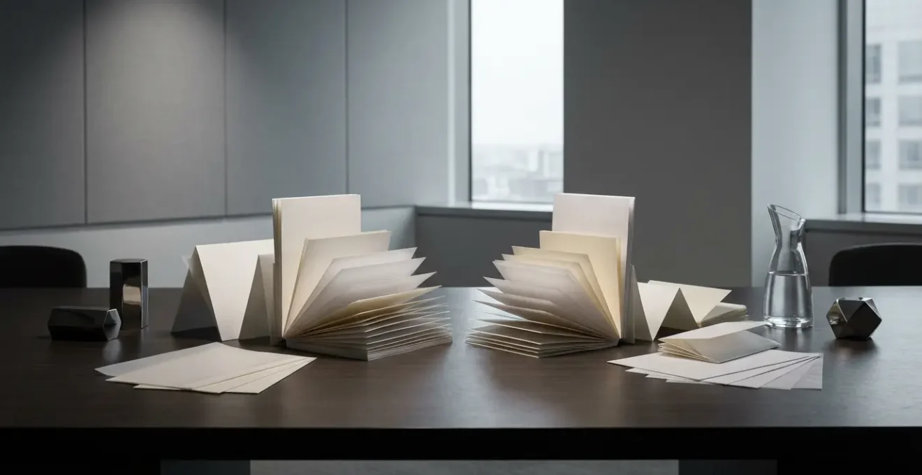 Salle de réunion moderne avec documents de copropriété et discussion professionnelle