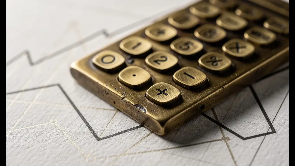 Vue macro de calculs fiscaux avec calculatrice et documents abstraits