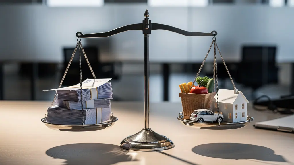 Graphique conceptuel montrant l'équilibre entre endettement et reste à vivre