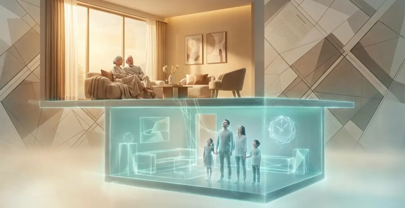 Schéma de transmission en démembrement de propriété avec nue-propriété et usufruit