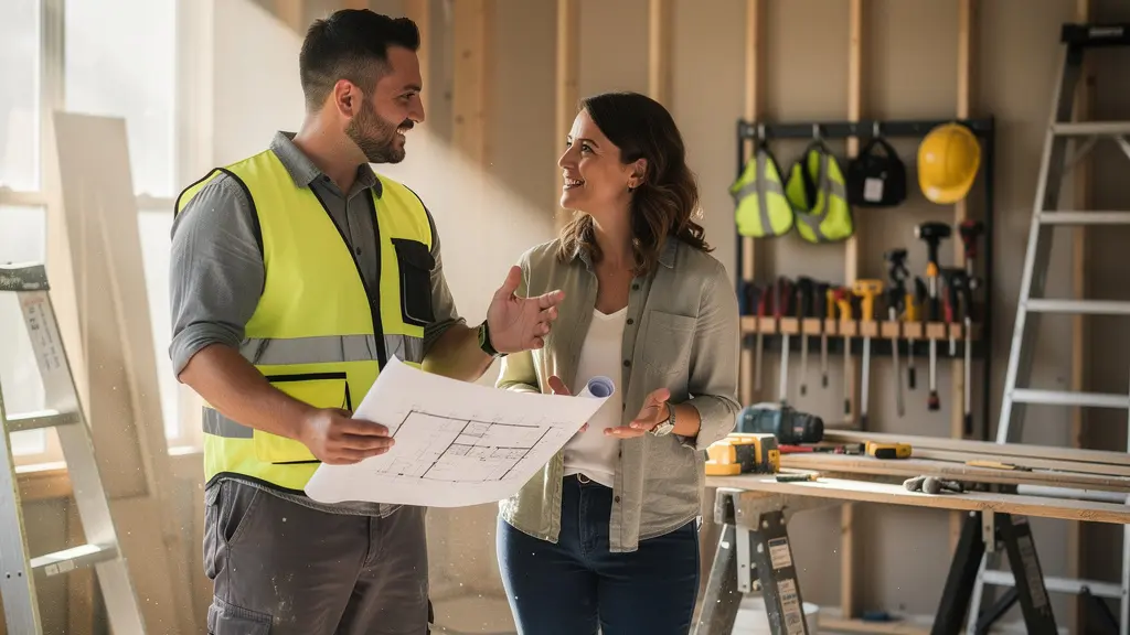 Vérification d'attestation d'assurance sur un chantier de rénovation avec artisan professionnel