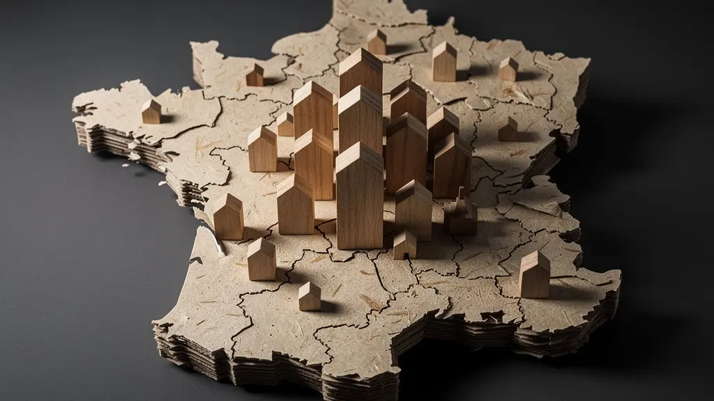 Carte de France montrant l'évolution des taux de taxe foncière dans les grandes villes